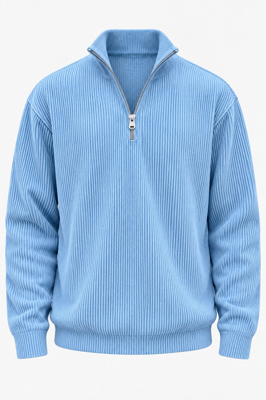 Pull homme demi-fermeture éclair texture côtelée relief - Leander