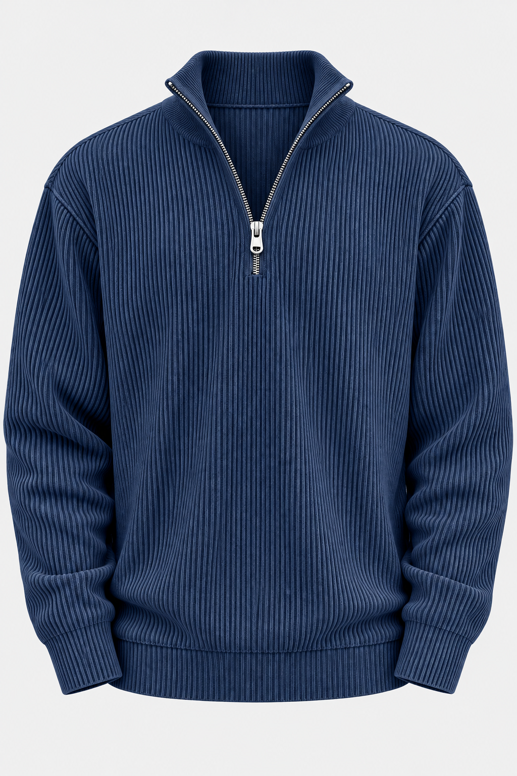 Pull homme demi-fermeture éclair texture côtelée relief - Leander