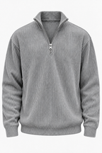 Pull homme demi-fermeture éclair texture côtelée relief - Leander