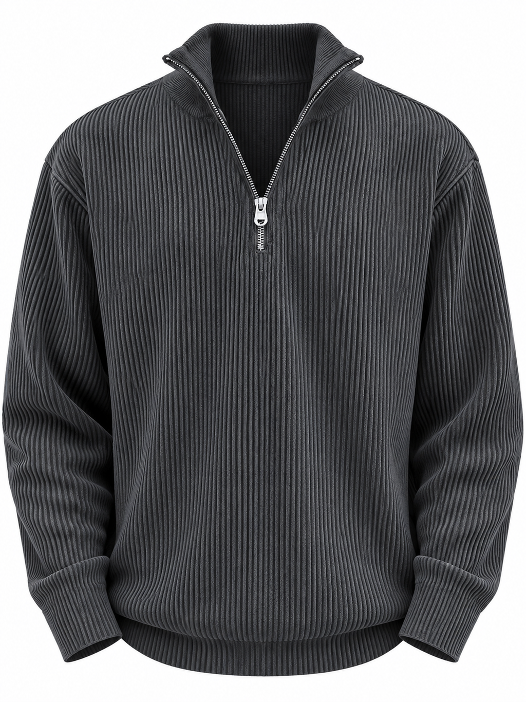 Pull homme demi-fermeture éclair texture côtelée relief - Leander