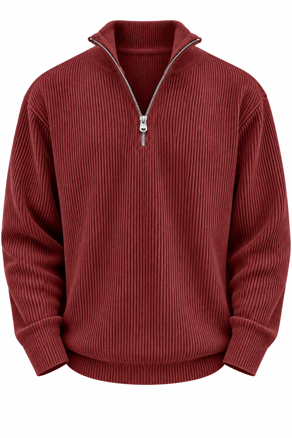 Pull homme demi-fermeture éclair texture côtelée relief - Leander