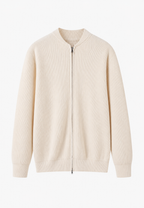Pull homme maille côtelée col montant demi-fermeture éclair - Blaise