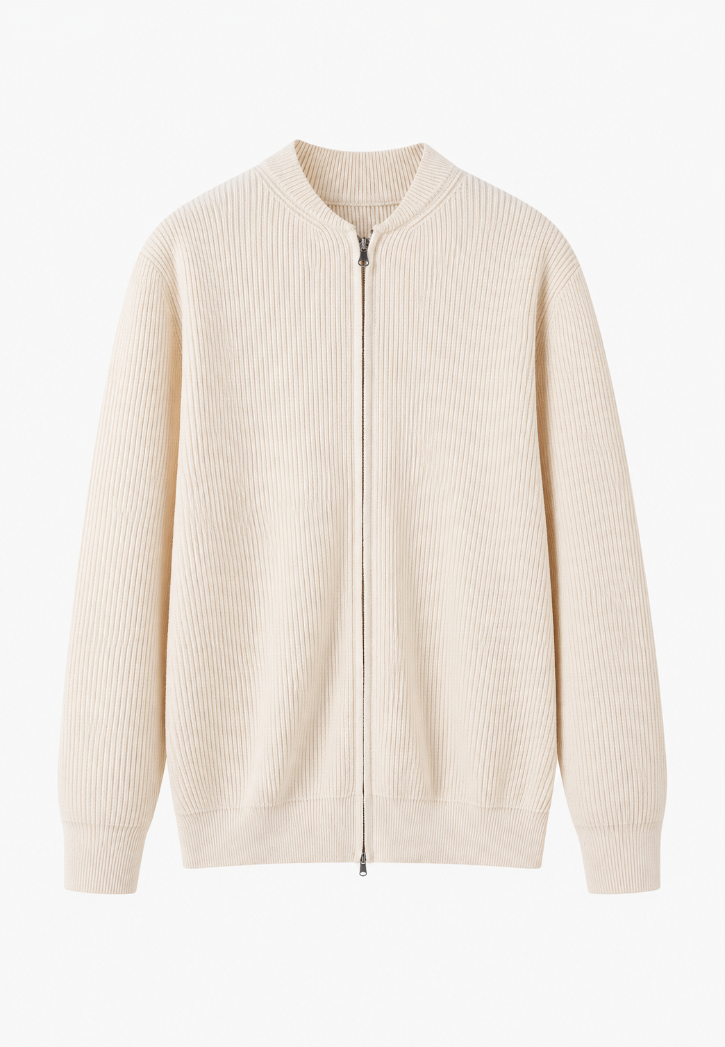 Pull homme maille côtelée col montant demi-fermeture éclair - Blaise
