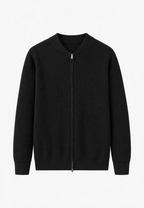 Pull homme maille côtelée col montant demi-fermeture éclair - Blaise