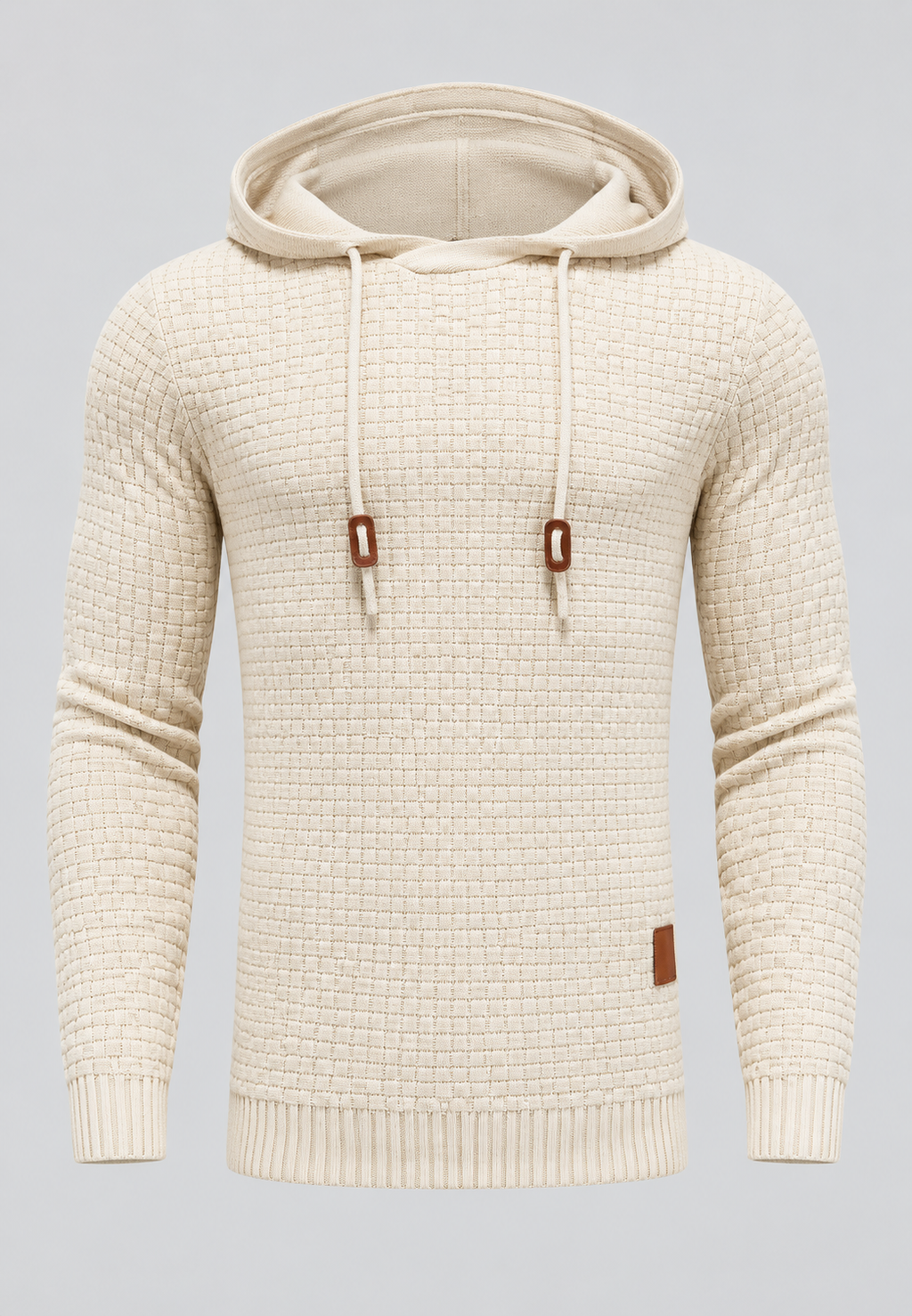 Pull homme maille texturée capuche ajustable cordon tricot - Ciro
