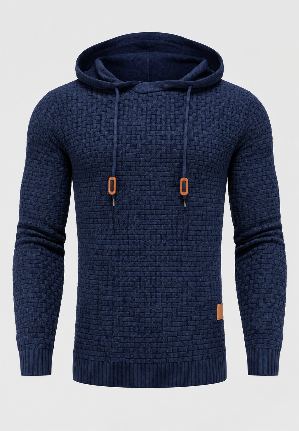 Pull homme maille texturée capuche ajustable cordon tricot - Ciro