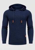 Pull homme maille texturée capuche ajustable cordon tricot - Ciro