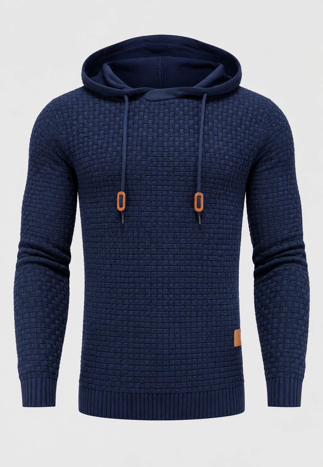 Pull homme maille texturée capuche ajustable cordon tricot - Ciro