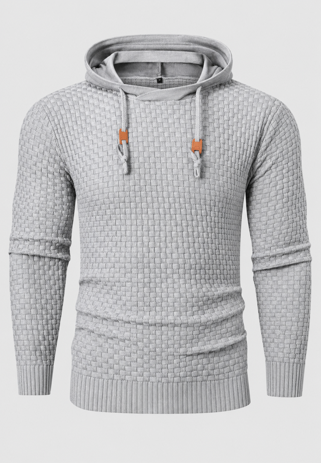 Pull homme maille texturée capuche ajustable cordon tricot - Ciro