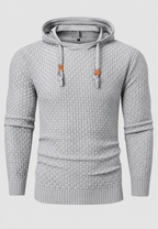 Pull homme maille texturée capuche ajustable cordon tricot - Ciro