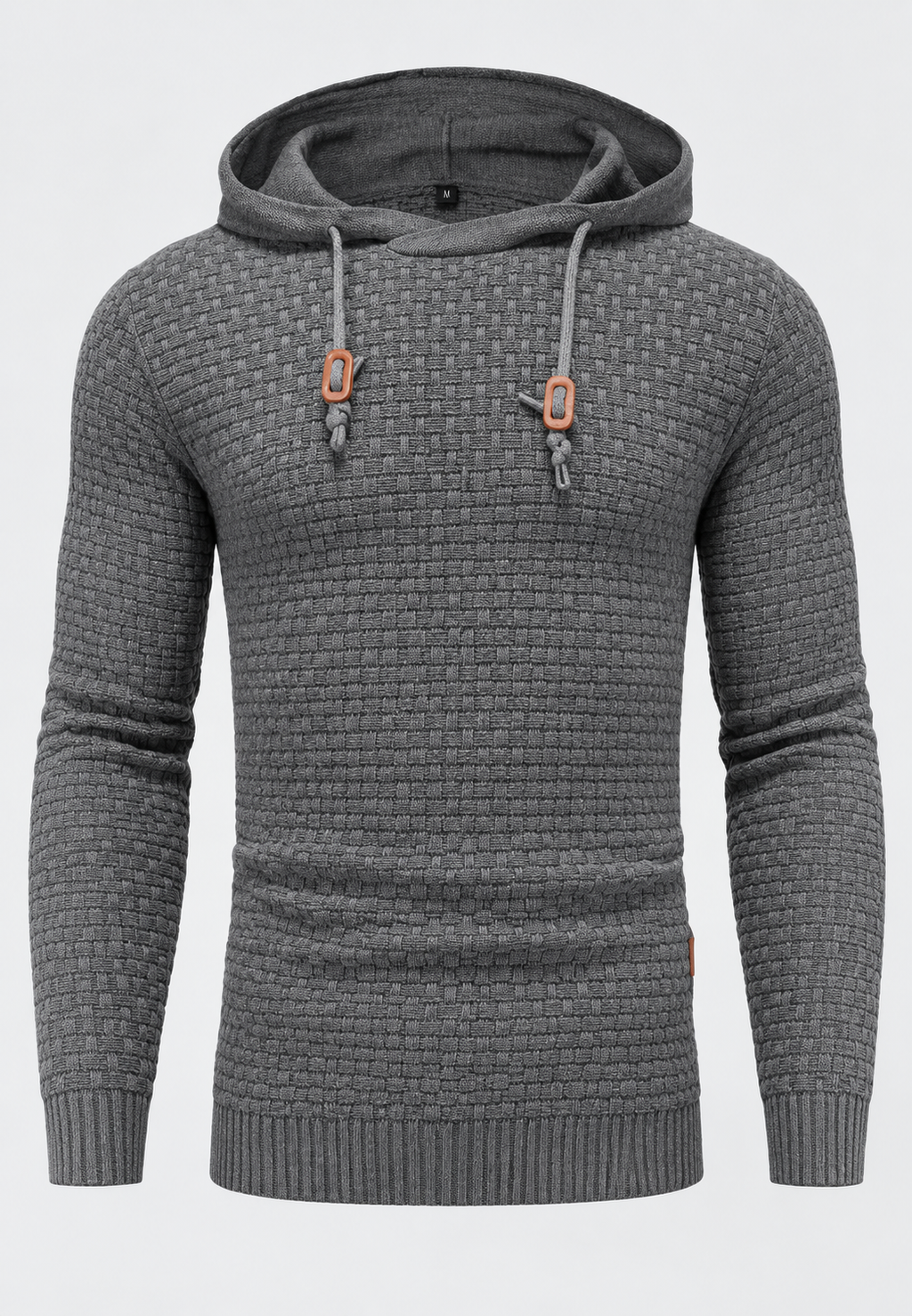 Pull homme maille texturée capuche ajustable cordon tricot - Ciro