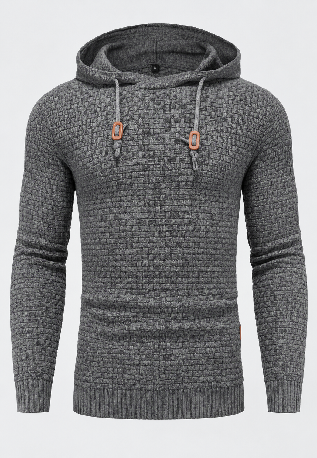 Pull homme maille texturée capuche ajustable cordon tricot - Ciro