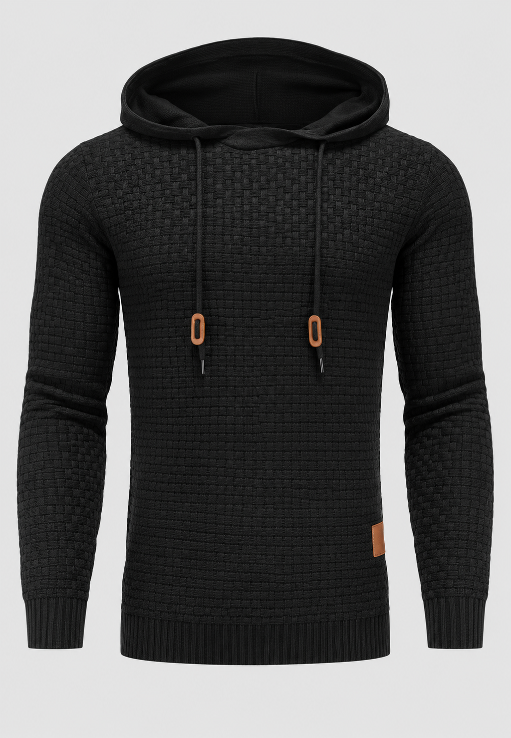 Pull homme maille texturée capuche ajustable cordon tricot - Ciro