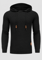 Pull homme maille texturée capuche ajustable cordon tricot - Ciro