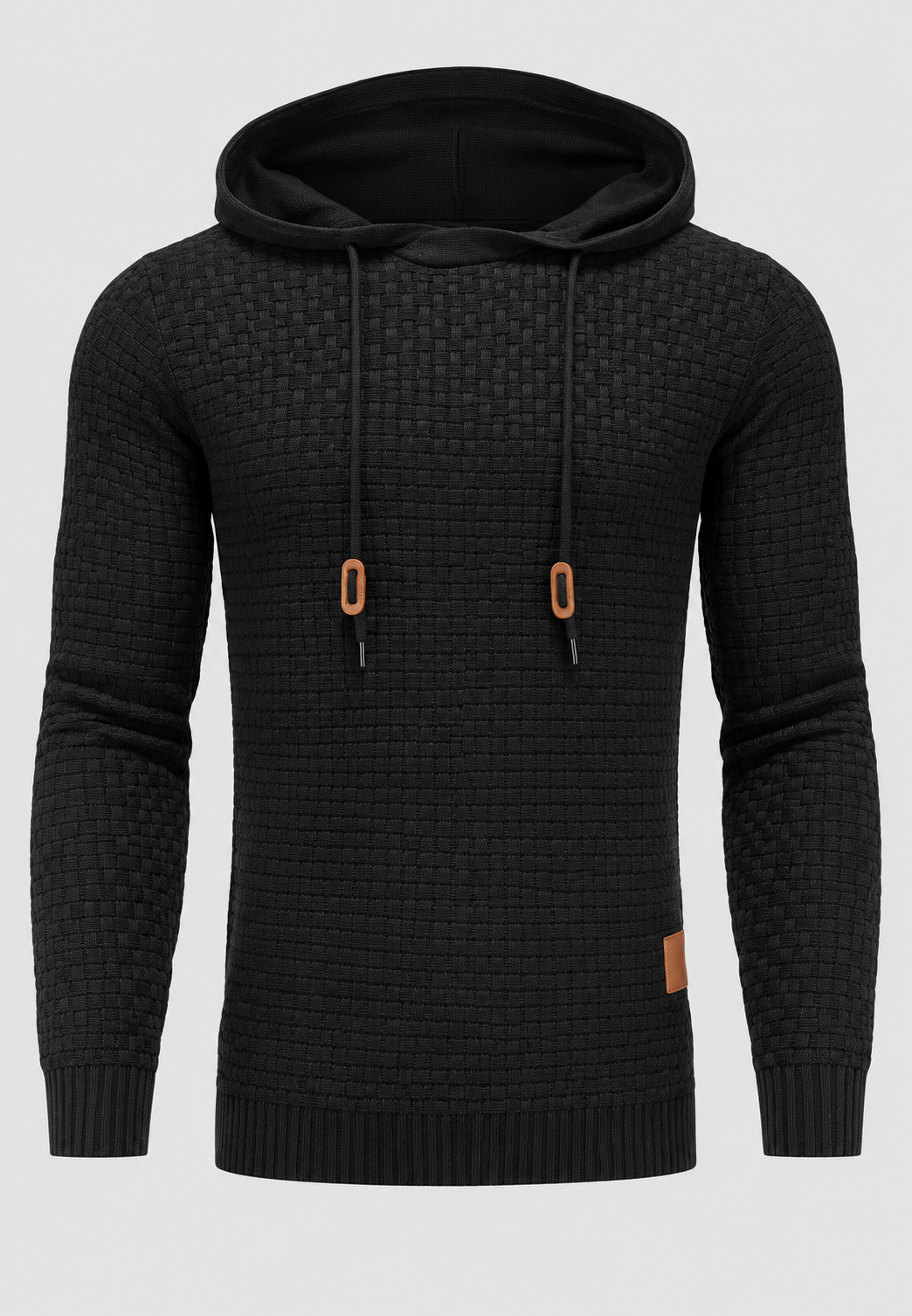 Pull homme maille texturée capuche ajustable cordon tricot - Ciro