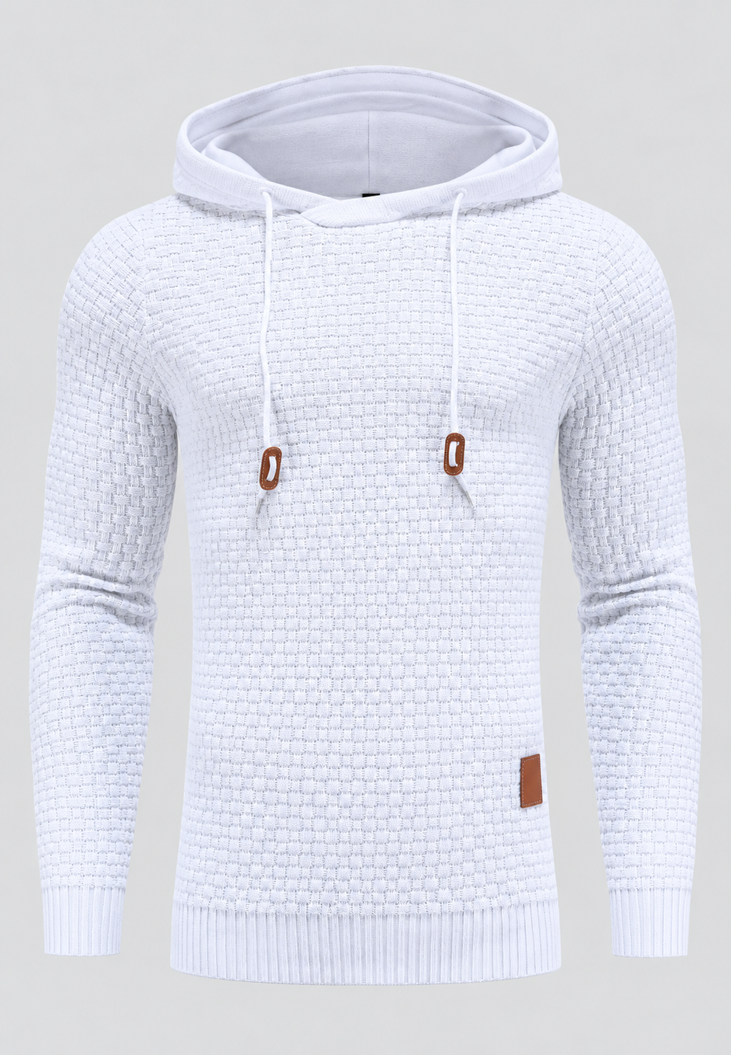 Pull homme maille texturée capuche ajustable cordon tricot - Ciro