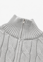 Pull maille torsadée homme demi-fermeture éclair texture - Anselme