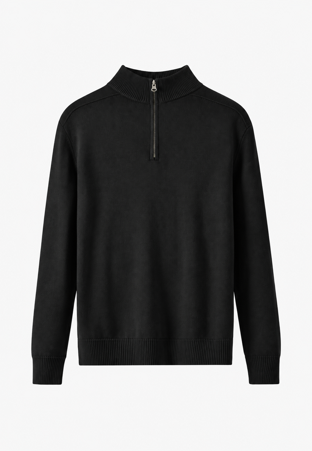 Pull laine mérinos homme demi-zip col montant chaud - Florent