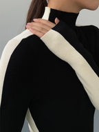 Pull femme col roulé manches longues maille chaude hiver - Maren