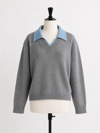 Pull maille femme col chemise détail structuré - Tilda