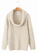 Pull femme encolure asymétrique épaule dénudée moderne - Séverine