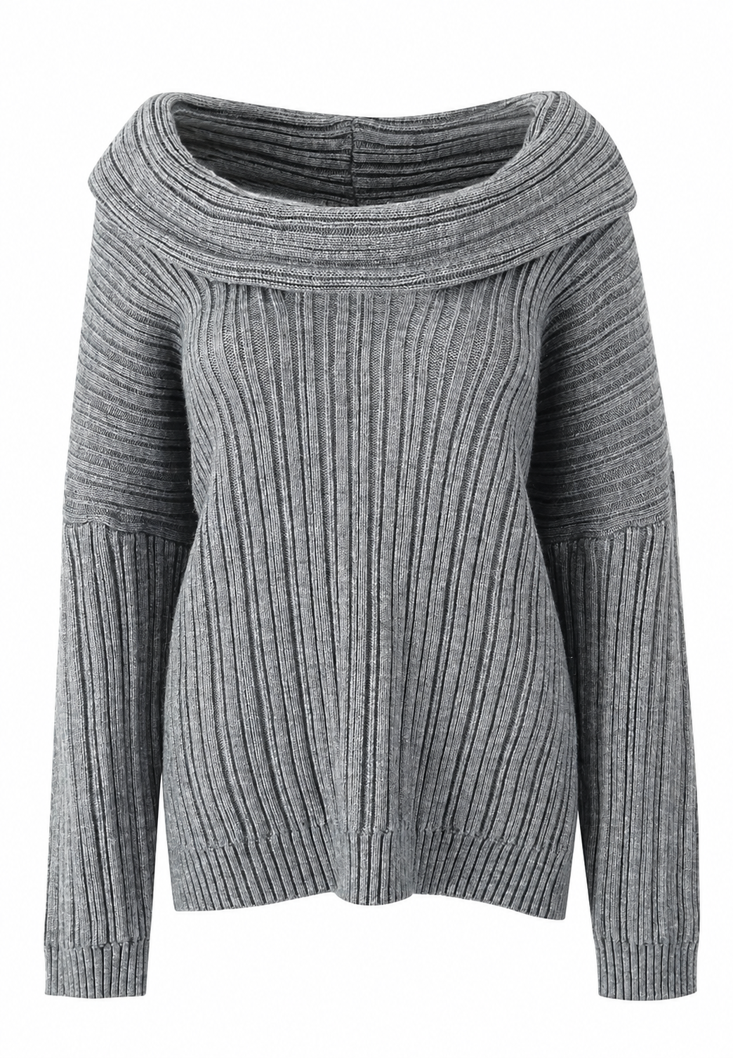 Pull femme encolure asymétrique épaule dénudée moderne - Séverine