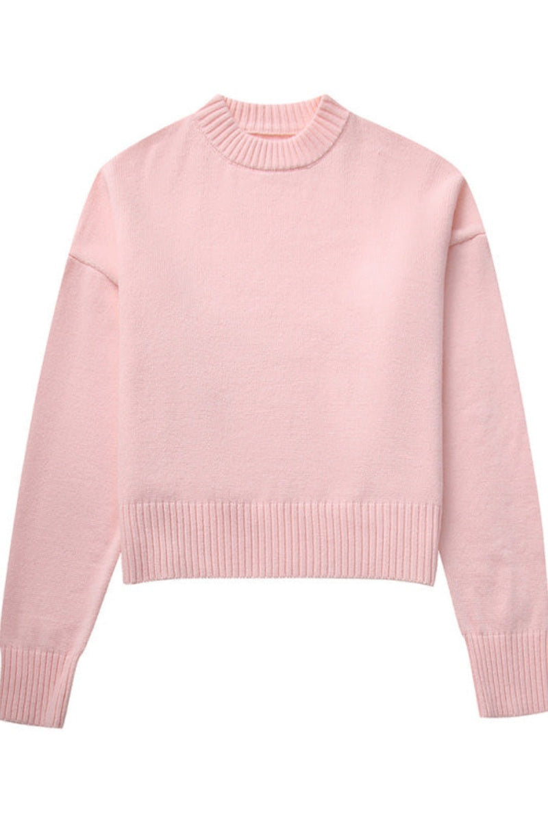 Pull femme ample maille unie col rond basique intemporel - Rieke