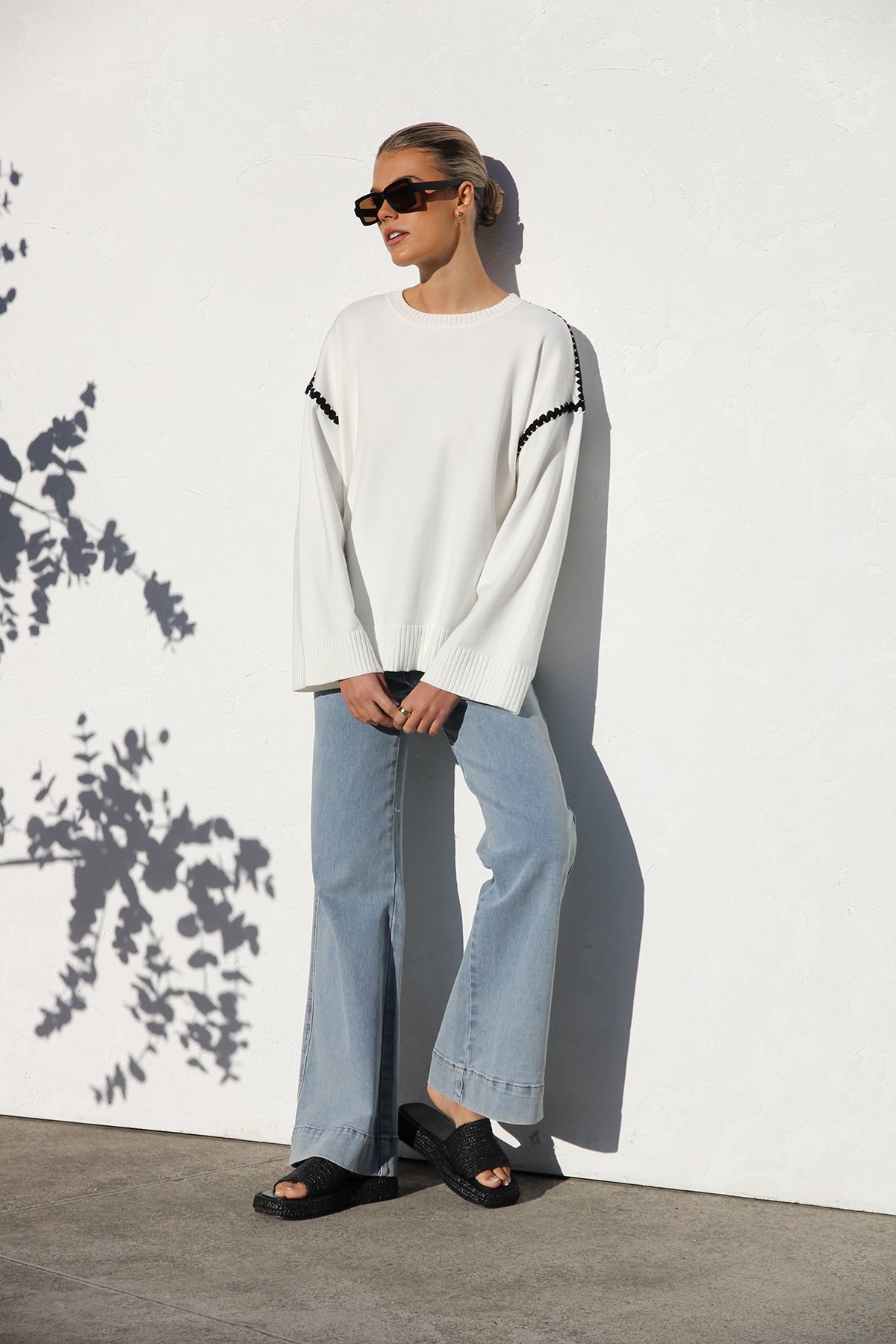Pull oversize femme rayures col montant ample cosy hiver - Ottilie
