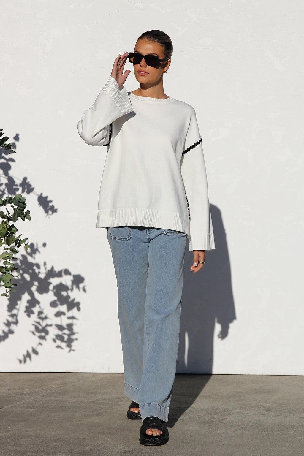 Pull oversize femme rayures col montant ample cosy hiver - Ottilie