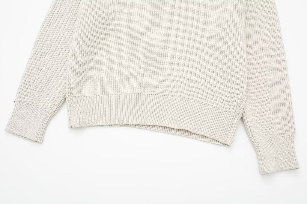 Pull femme rayures demi-zip col montant maille sportive - Holly