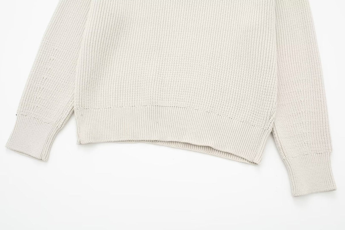 Pull femme rayures demi-zip col montant maille sportive - Holly