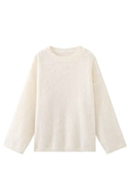 Pull oversize femme col rond épaules tombantes maille douce - Hanna
