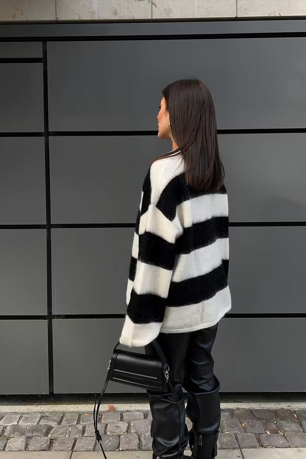 Pull oversize femme col rond épaules tombantes maille douce - Hanna