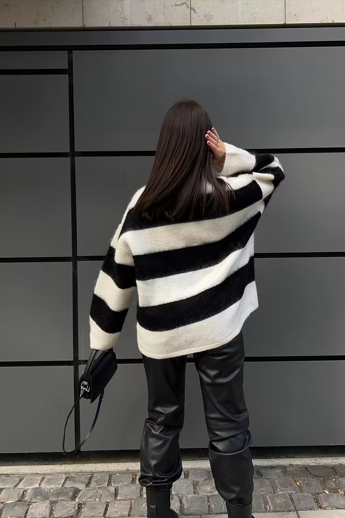 Pull oversize femme col rond épaules tombantes maille douce - Hanna