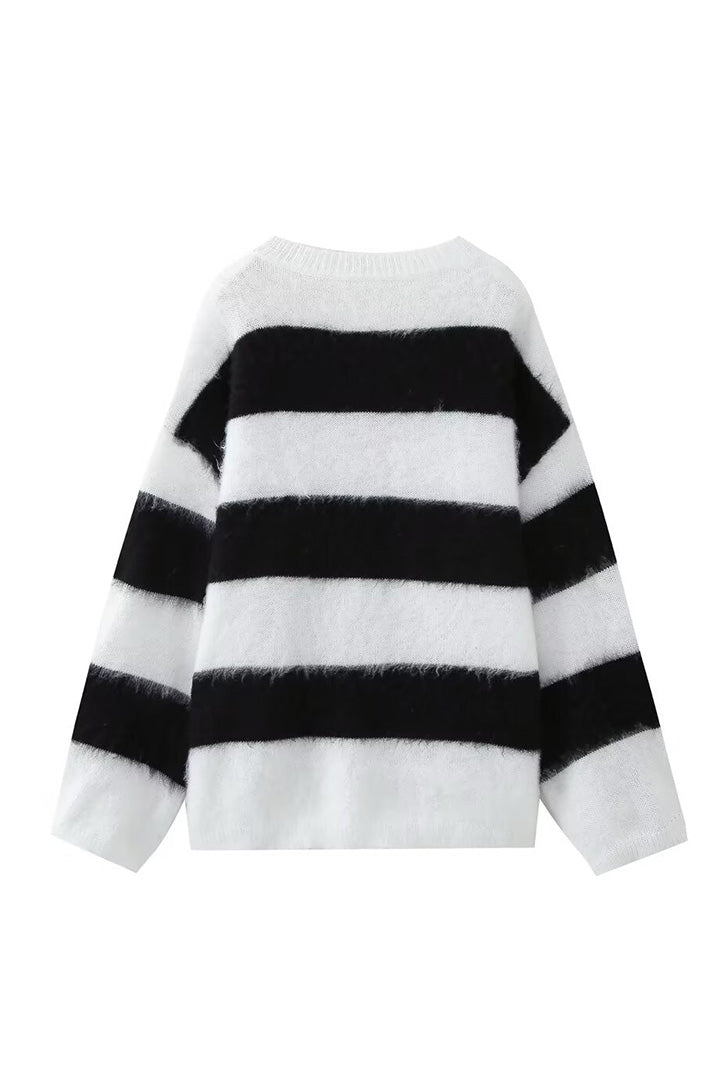 Pull oversize femme col rond épaules tombantes maille douce - Hanna