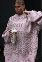Pull oversize femme imprimé graphique détails déchirés - Liora