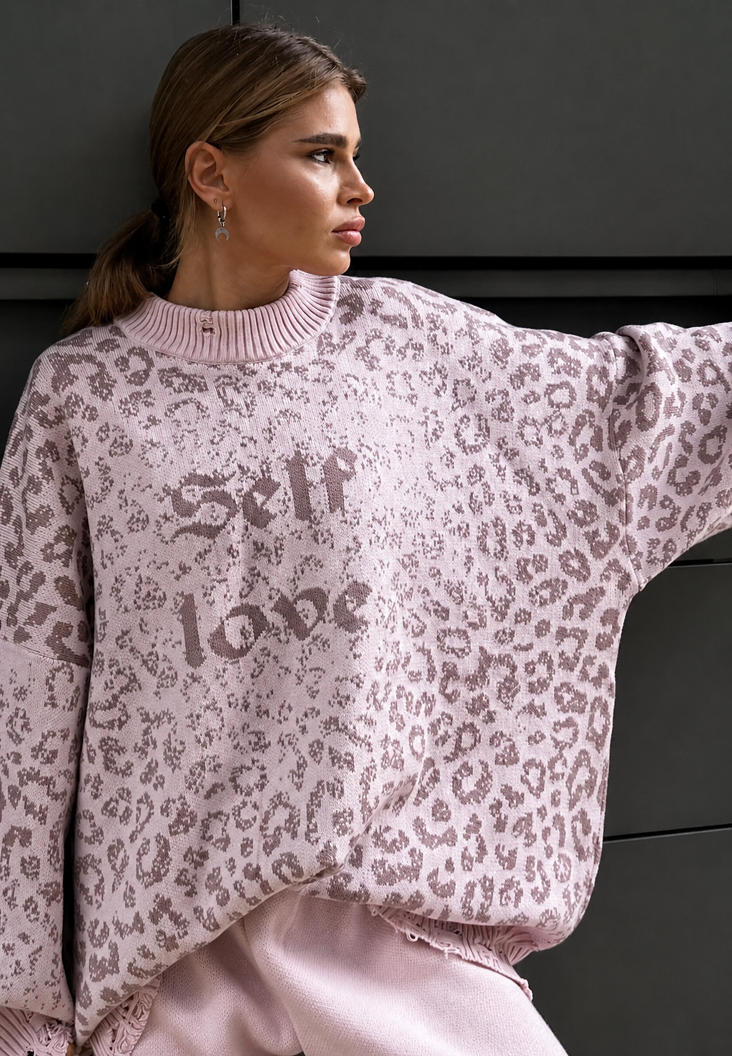Pull oversize femme imprimé graphique détails déchirés - Liora
