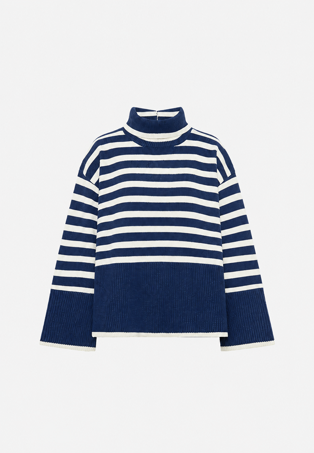 Pull oversize femme rayures col roulé manches larges chaud - Leonie