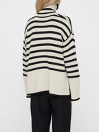 Pull oversize femme rayures col roulé manches larges chaud - Leonie