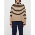 Pull oversize femme rayures col roulé manches larges chaud - Leonie