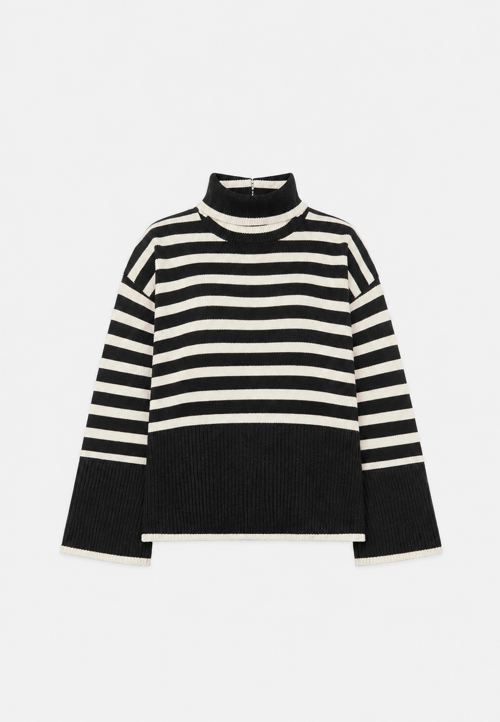 Pull oversize femme rayures col roulé manches larges chaud - Leonie