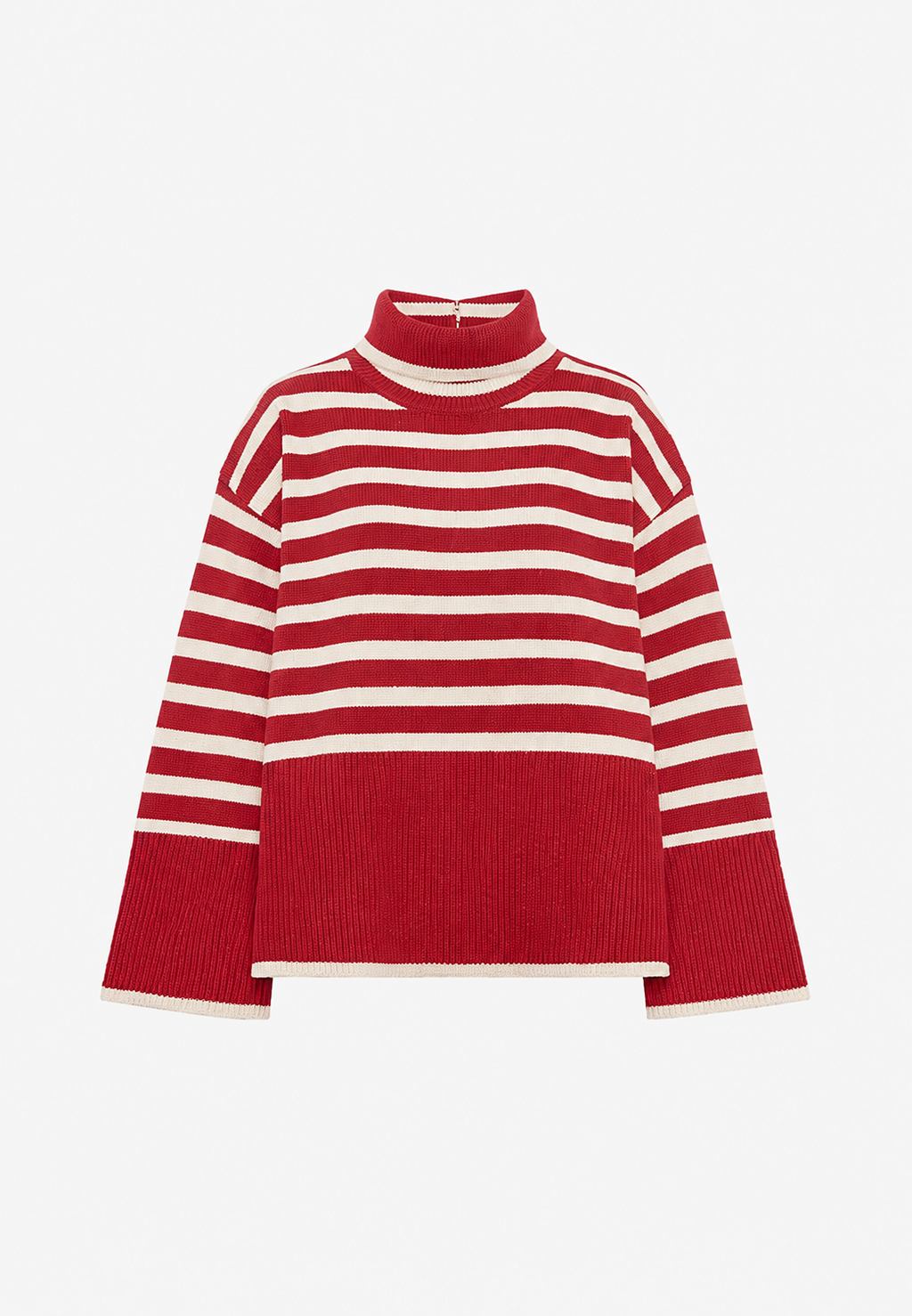 Pull oversize femme rayures col roulé manches larges chaud - Leonie