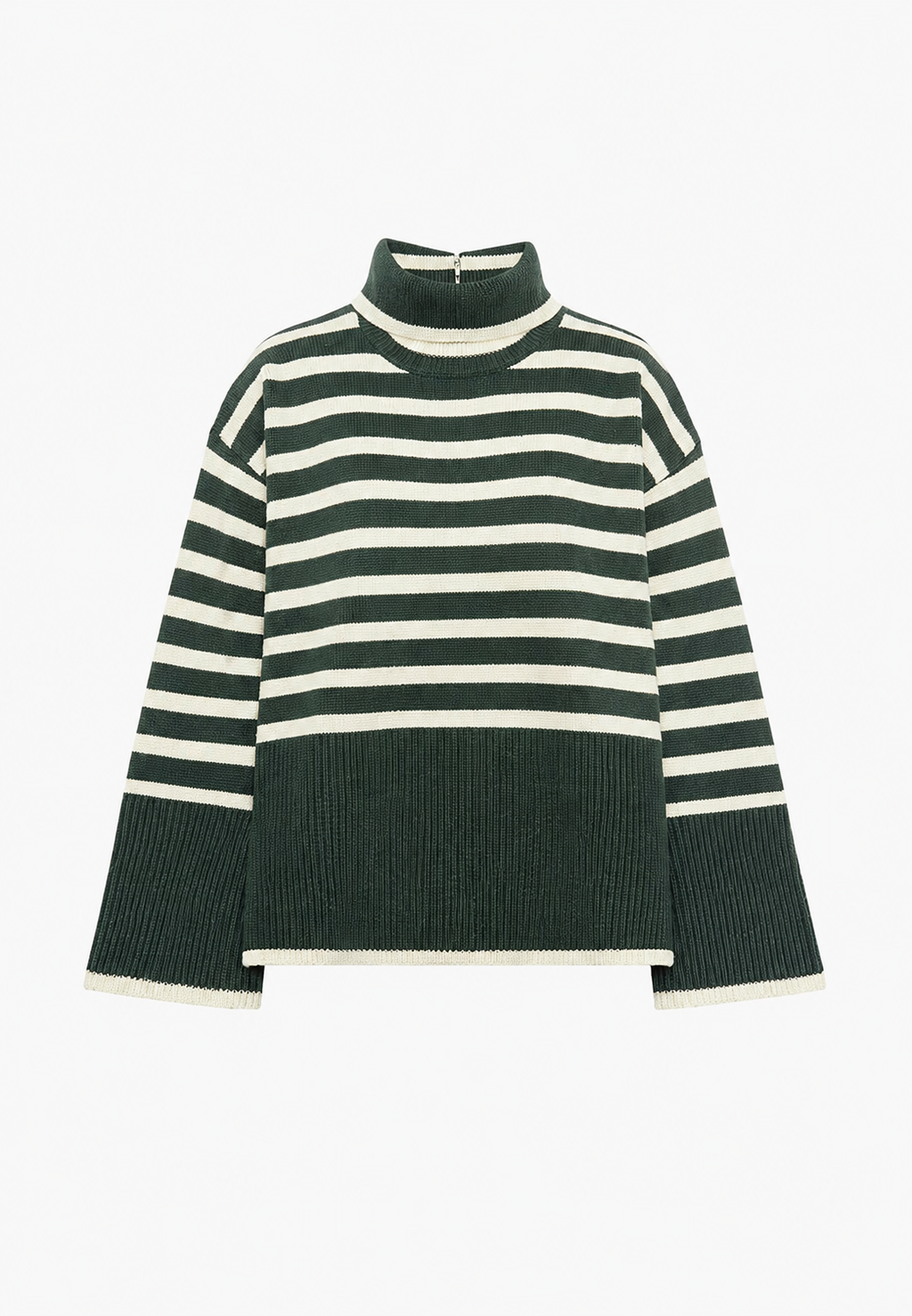 Pull oversize femme rayures col roulé manches larges chaud - Leonie