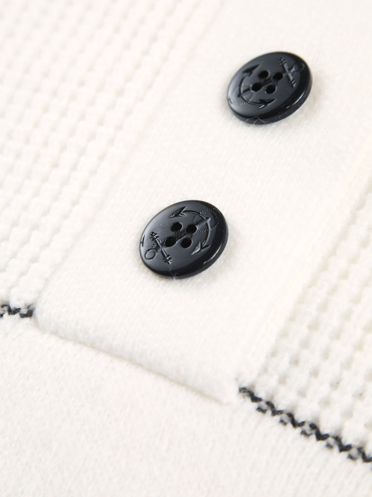 Pull en maille pour femme, col montant boutonné, rayures horizontales - Nele