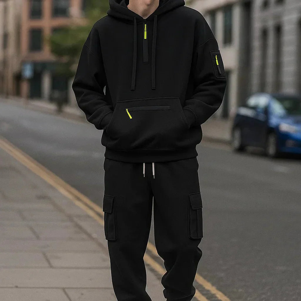 Ensemble en coton con capuche et poches cargo - Keiran