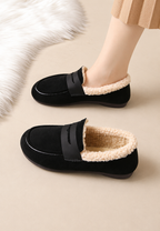 Mocassins femme effet daim doublure fourrure chauds hiver - Naira