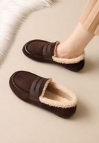 Mocassins femme effet daim doublure fourrure chauds hiver - Naira