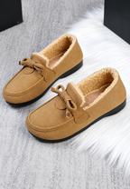 Mocassins femme doublure velours nœud décoratif semelle plate - Selma