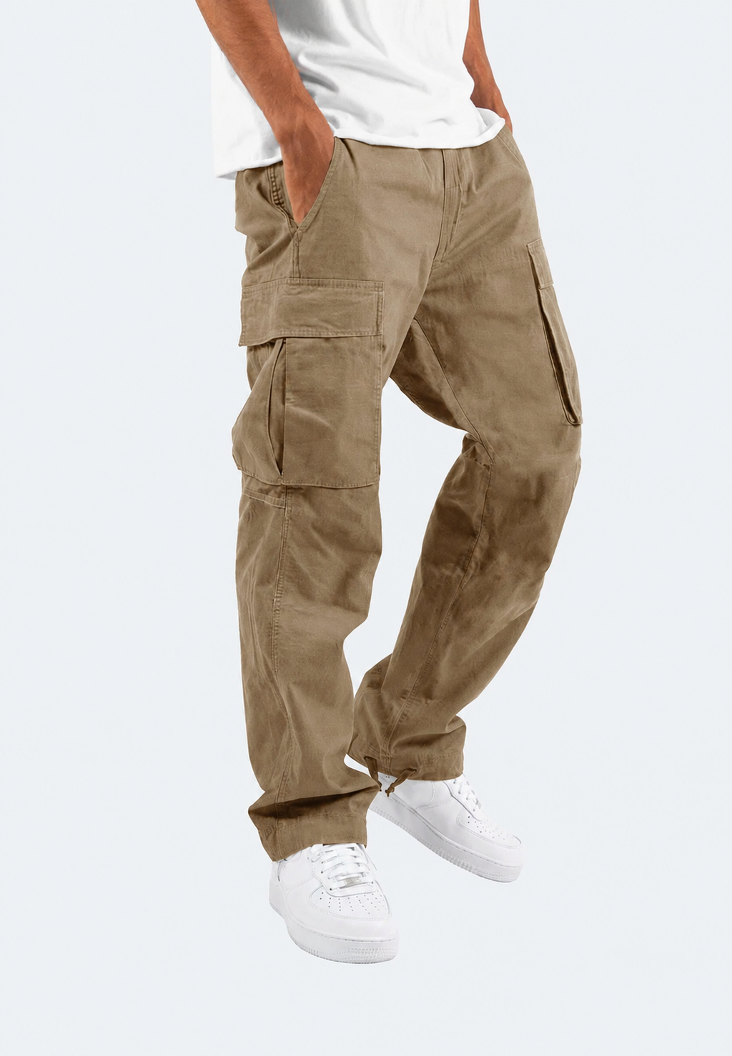Pantalon cargo homme coupe ajustée poches latérales ourlet réglable - Hilbert