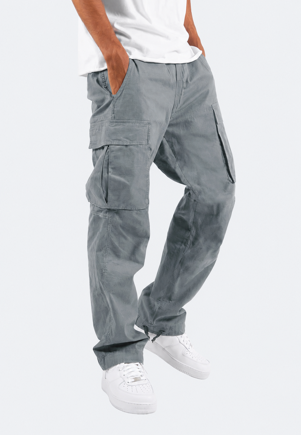 Pantalon cargo homme coupe ajustée poches latérales ourlet réglable - Hilbert